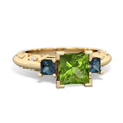 Peridot Eternal Embrace Engagement 14K Yellow Gold ring C2001