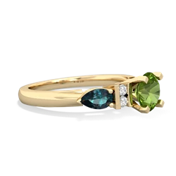 Peridot 6Mm Round Eternal Embrace Engagement 14K Yellow Gold ring R2005