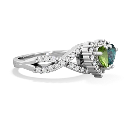 Peridot Diamond Twist 'One Heart' 14K White Gold ring R2640HRT