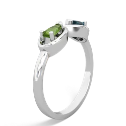 Peridot Infinity 14K White Gold ring R5050