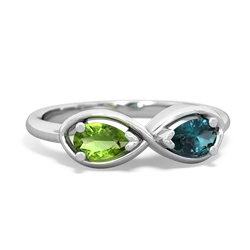 Peridot Infinity 14K White Gold ring R5050