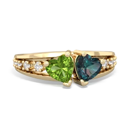 Peridot Heart To Heart 14K Yellow Gold ring R3342