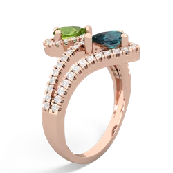 Peridot Diamond Dazzler 14K Rose Gold ring R3000