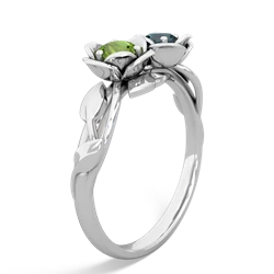 Peridot Rose Garden 14K White Gold ring R5510