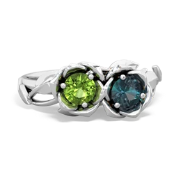 Peridot Rose Garden 14K White Gold ring R5510