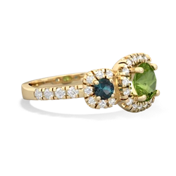 Peridot Regal Halo 14K Yellow Gold ring R5350