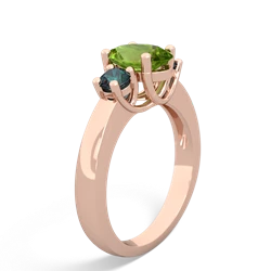 Peridot Three Stone Oval Trellis 14K Rose Gold ring R4024