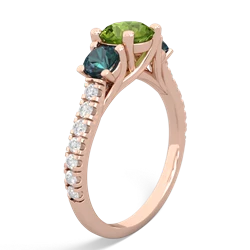 Peridot Pave Trellis 14K Rose Gold ring R5500