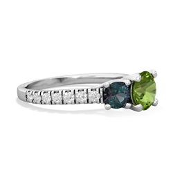 Peridot Pave Trellis 14K White Gold ring R5500