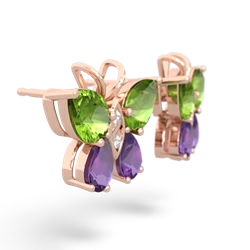 Peridot Butterfly 14K Rose Gold earrings E2215