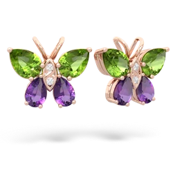 Peridot Butterfly 14K Rose Gold earrings E2215