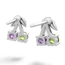 Peridot Sweet Cherries 14K White Gold earrings E7001
