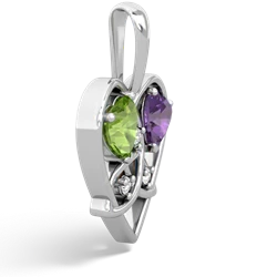 Peridot Celtic Trinity Heart 14K White Gold pendant P5331