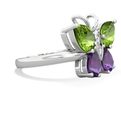 Peridot Butterfly 14K White Gold ring R2215