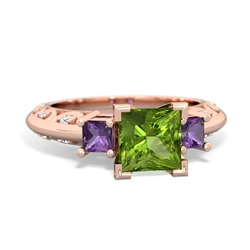 Peridot Eternal Embrace Engagement 14K Rose Gold ring C2001