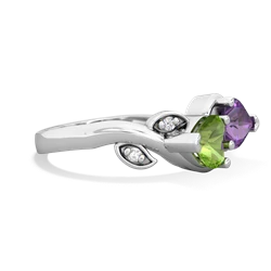 Peridot Floral Elegance 14K White Gold ring R5790