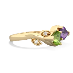 Peridot Floral Elegance 14K Yellow Gold ring R5790