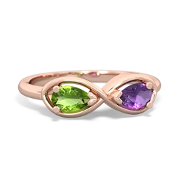 Peridot Infinity 14K Rose Gold ring R5050