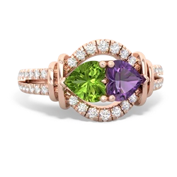 Peridot Art-Deco Keepsake 14K Rose Gold ring R5630