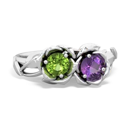 Peridot Rose Garden 14K White Gold ring R5510