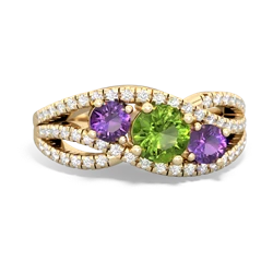 Peridot Three Stone Aurora 14K Yellow Gold ring R3080