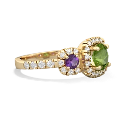 Peridot Regal Halo 14K Yellow Gold ring R5350