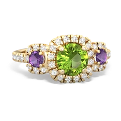 Peridot Regal Halo 14K Yellow Gold ring R5350