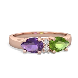 Peridot Pear Bowtie 14K Rose Gold ring R0865