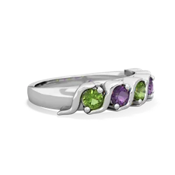 Peridot Anniversary Band 14K White Gold ring R2089