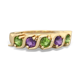 Peridot Anniversary Band 14K Yellow Gold ring R2089