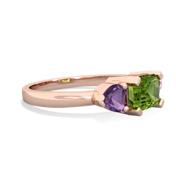 Peridot Three Stone 14K Rose Gold ring R5235