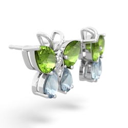 Peridot Butterfly 14K White Gold earrings E2215