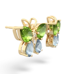 Peridot Butterfly 14K Yellow Gold earrings E2215