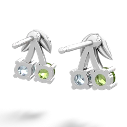 Peridot Sweet Cherries 14K White Gold earrings E7001