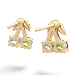 Peridot Sweet Cherries 14K Yellow Gold earrings E7001