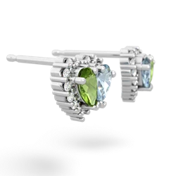 Peridot Halo 14K White Gold earrings E7008