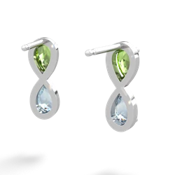 Peridot Infinity 14K White Gold earrings E5050