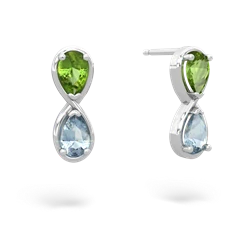 Peridot Infinity 14K White Gold earrings E5050