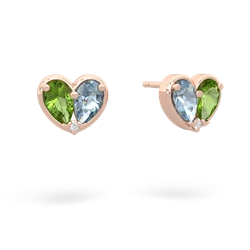 Peridot 'Our Heart' 14K Rose Gold earrings E5072