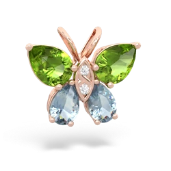 Peridot Butterfly 14K Rose Gold pendant P2215