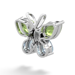 Peridot Butterfly 14K White Gold pendant P2215