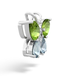 Peridot Butterfly 14K White Gold pendant P2215