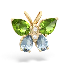 Peridot Butterfly 14K Yellow Gold pendant P2215