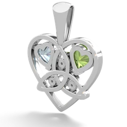 Peridot Celtic Trinity Heart 14K White Gold pendant P5331