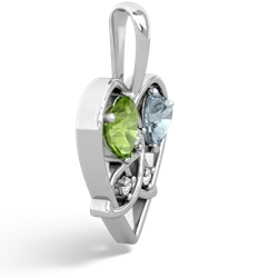 Peridot Celtic Trinity Heart 14K White Gold pendant P5331