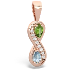 Peridot Diamond Infinity 14K Rose Gold pendant P5390