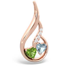 Peridot Keepsake Curves 14K Rose Gold pendant P5450