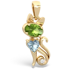 Peridot Kitten 14K Yellow Gold pendant P5780
