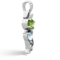 Peridot Kitten 14K White Gold pendant P5780