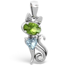 Peridot Kitten 14K White Gold pendant P5780